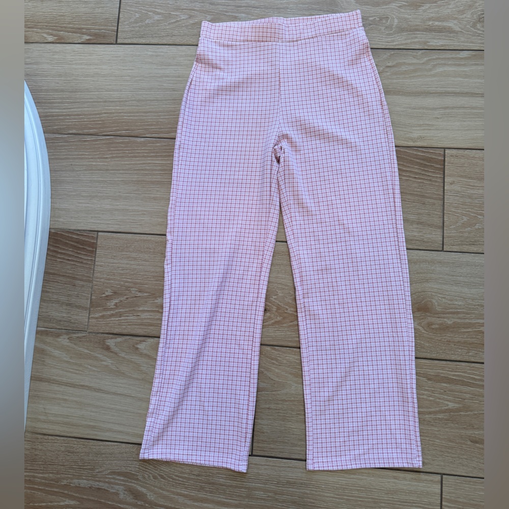 SHEIN Pink Gingham Trousers